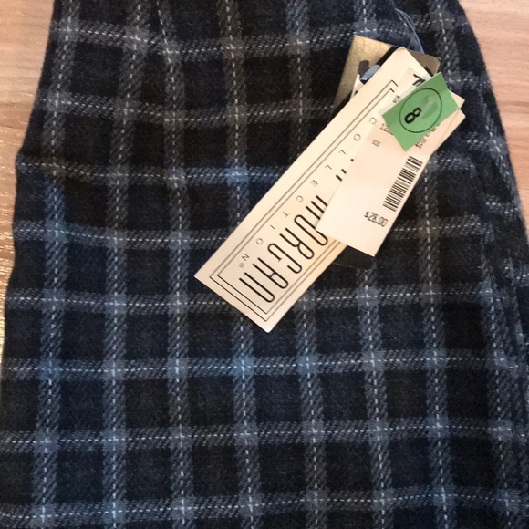 🦋NWT🦋Light/dark gray wool Blend skirt whitelines - Picture 4 of 6